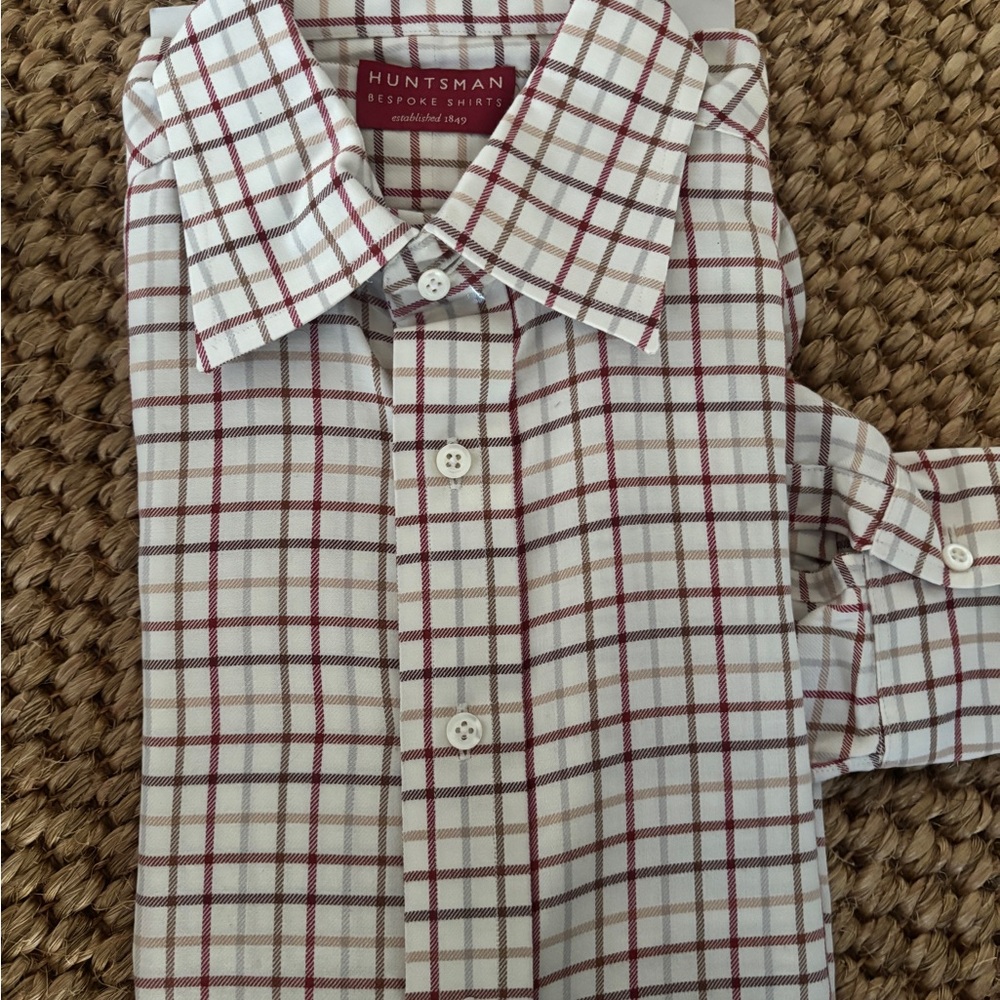 Custom Huntsman Men's Red and White Checkered Shirt